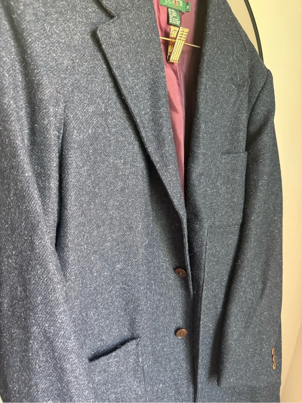 Vintage 70's 80’s J Crew Three Pocket Blazer Sport Coat Mohair Wool medium